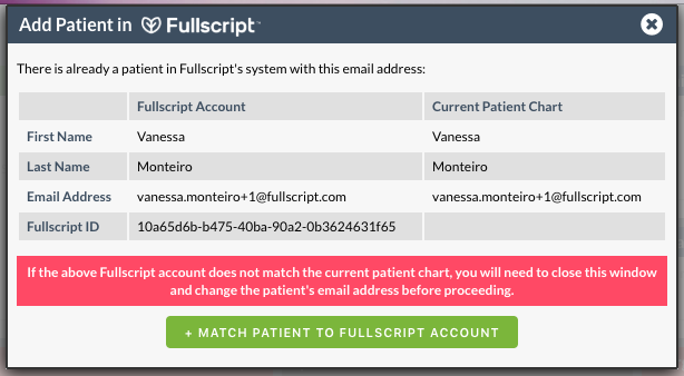 Linking to an existing patient account