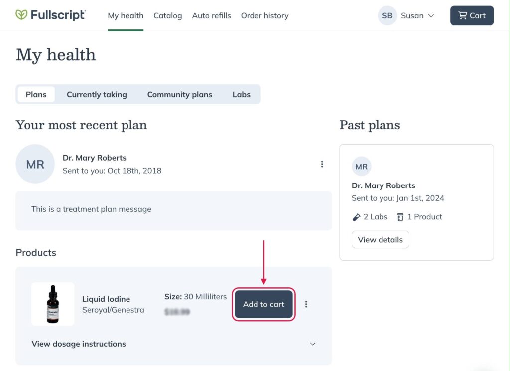 Viewing your plans - Fullscript Support Center