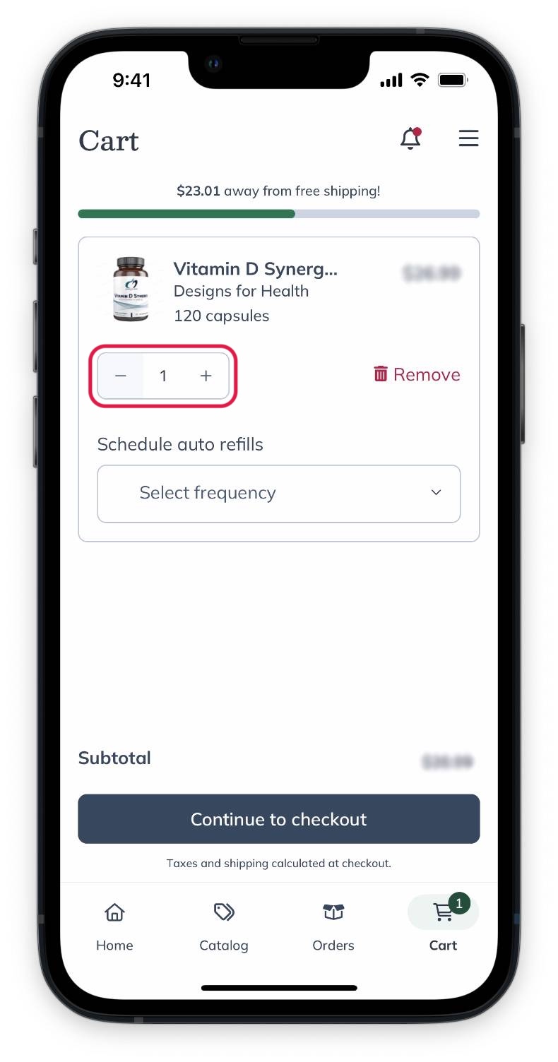 Managing your shopping cart - Fullscript Support Center