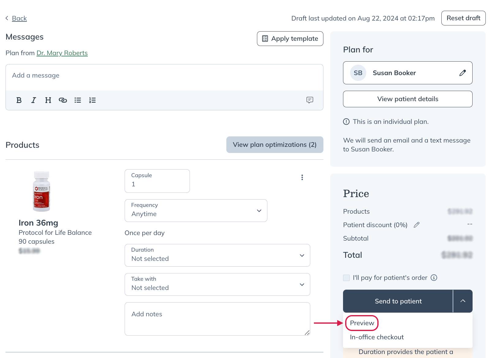 The plan building tool - Fullscript Support Center