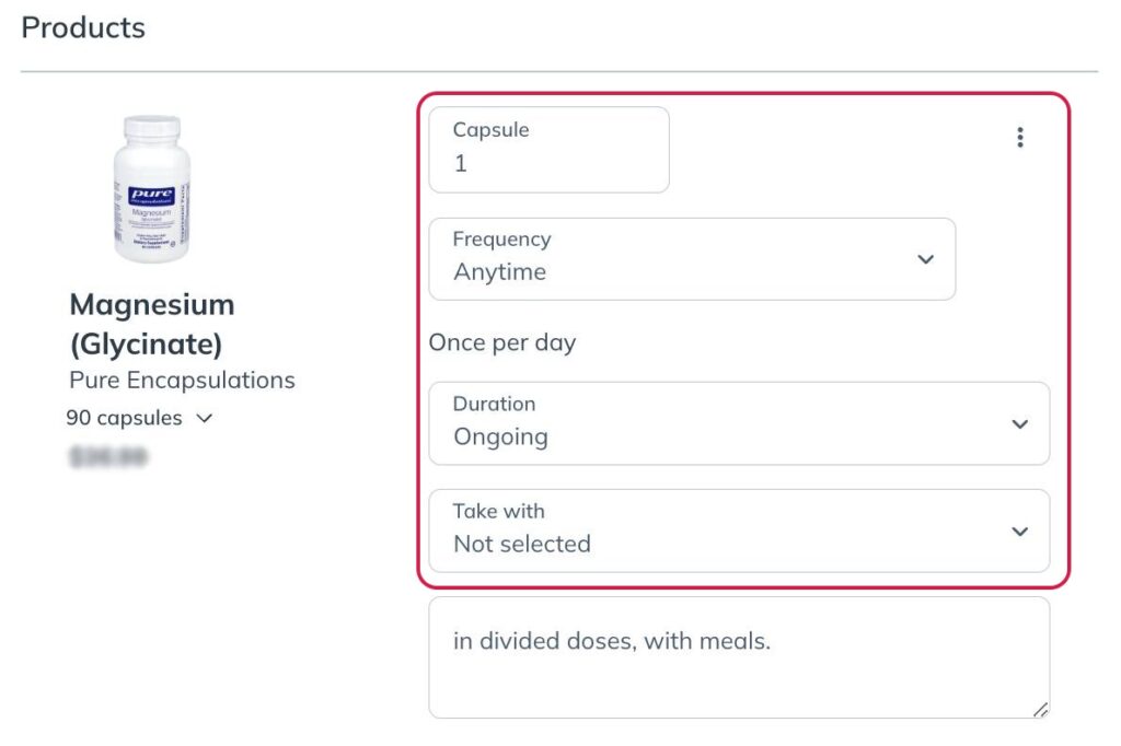 Setting dosage instructions