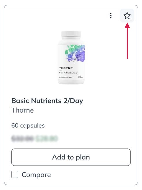 Click the star to favorite a product.
