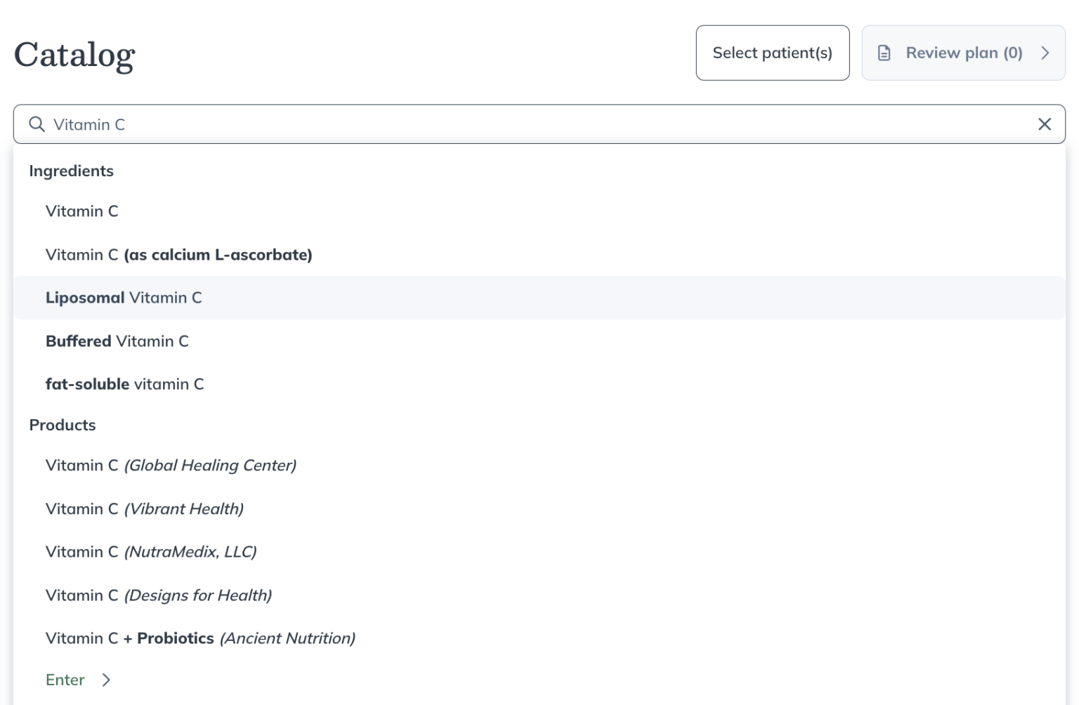 Searching the practitioner catalog - Fullscript Support Center